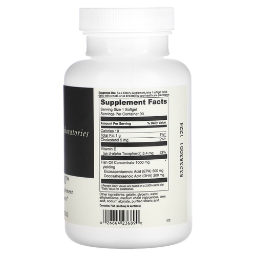DaVinci Laboratories, Омега-3 1000, 90 мягких таблеток, покрытых кишечнорастворимой оболочкой