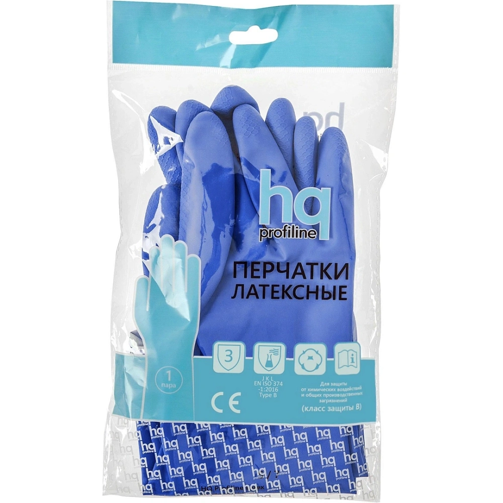 HQ Profiline: Перчатки резиновые XL синие