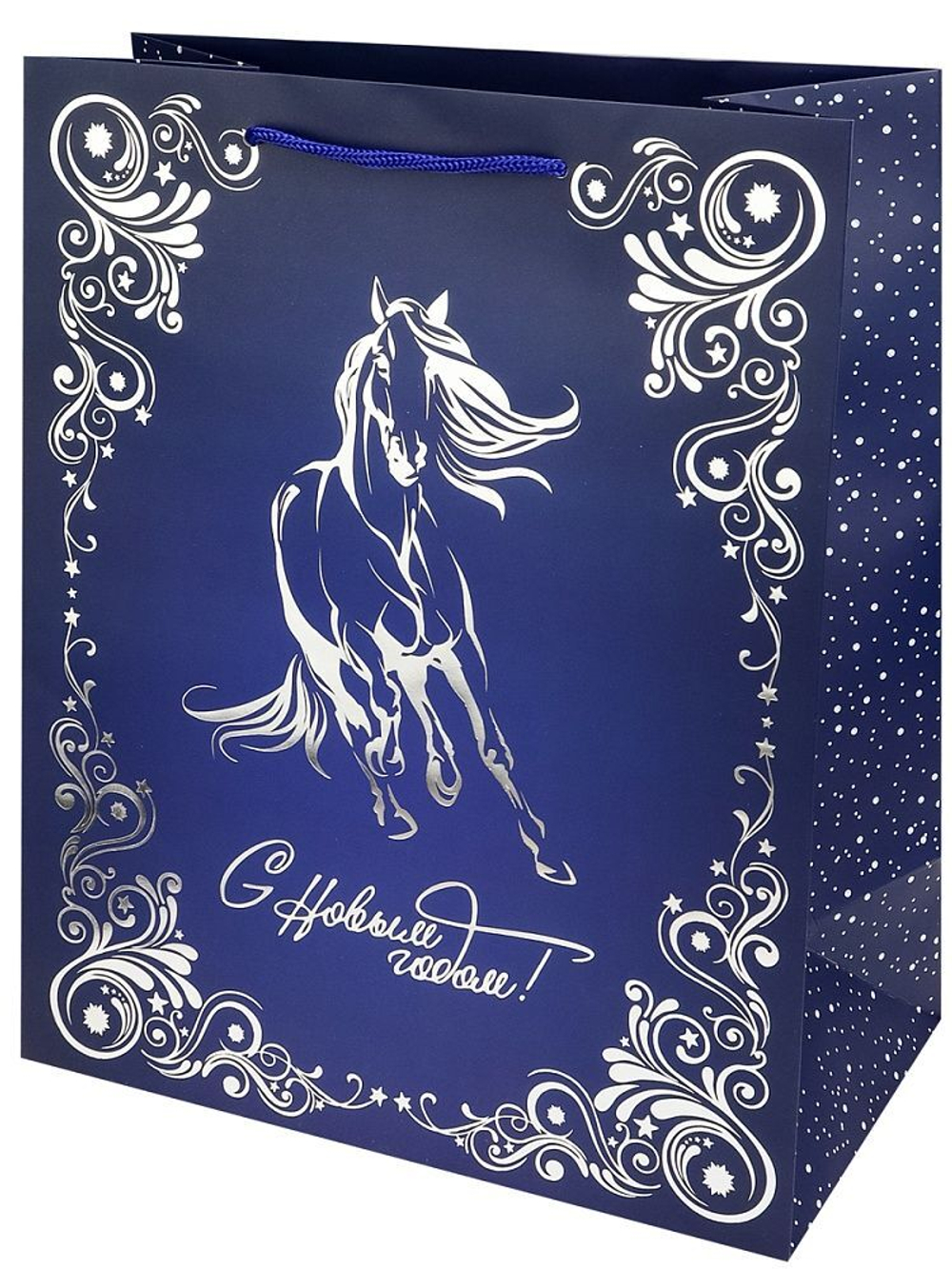 Пакет подар. бум. новогодн. 26*32*13см, 190 гр/м СГ "Грациозный конь"