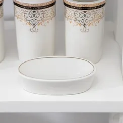 Набор аксессуаров для ванной комнаты Доляна «Золотая роскошь», 4 предмета (дозатор 250 мл, мыльница, 2 стакана)