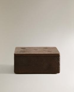 Zara Home Коробка для хранения из дерева, цвет коричневый, 14 см