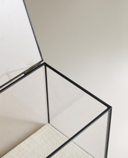 Zara Home Шкатулка из стекла, цвет чёрный, 22 см