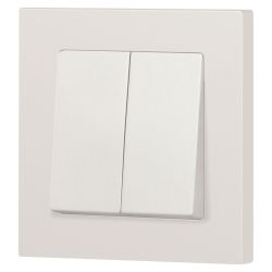 Выключатель Intro Accent 6-104-06 двойной, 10А-250В, IP20, СУ, AL/CU, перламутр | Intro