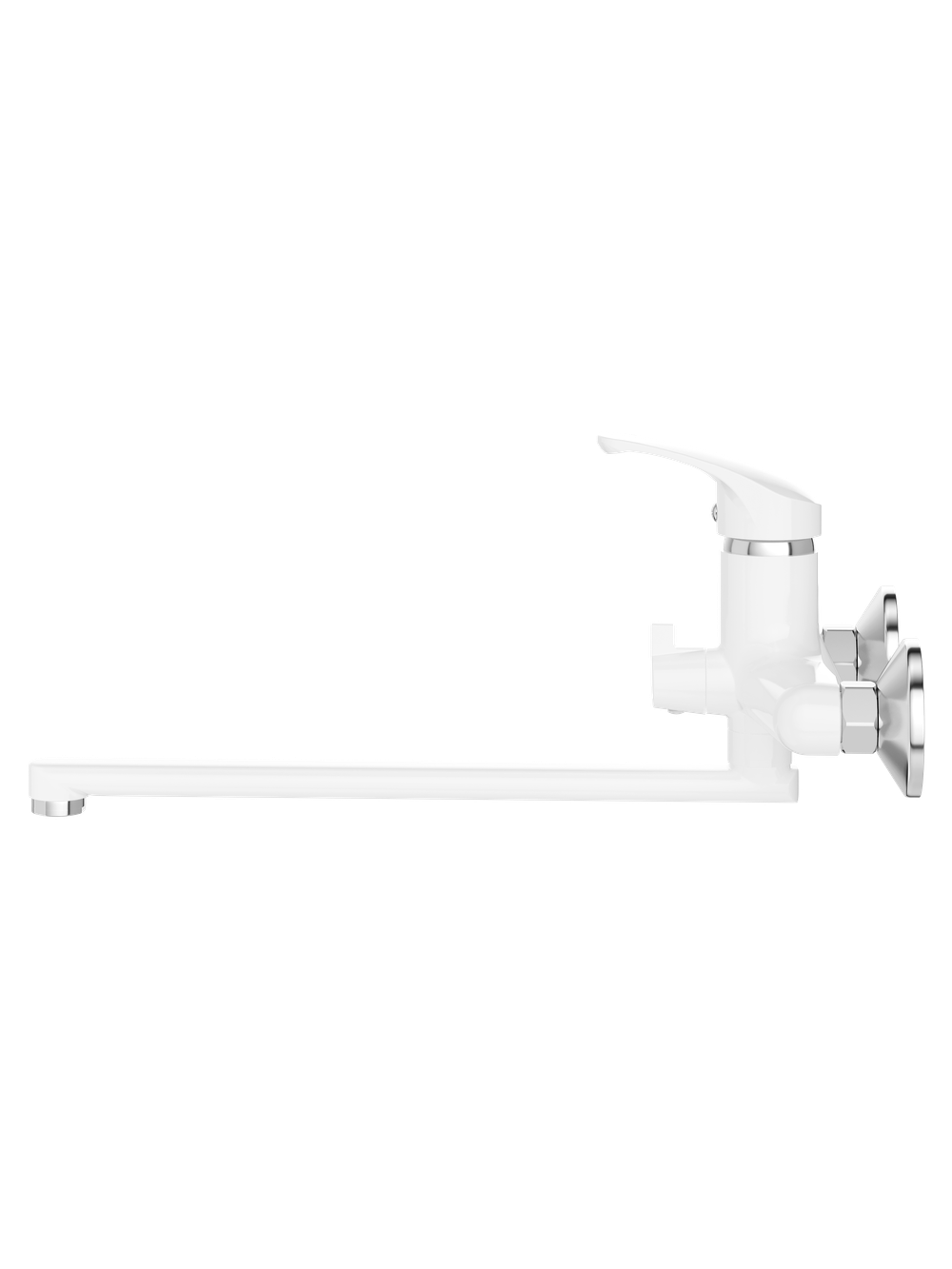 Смеситель с длинным изливом для ванны DIWO Валдай DW-WAL95WH белый