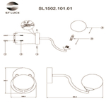 SL1502.101.01 Светильник настенный ST-Luce Хром/Дымчатый G9 1*5W