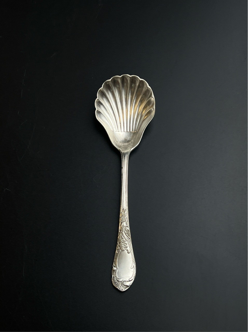 Икорная ложка "Ракушка", мельхиор, Завод им. Дзержинского, СССР, 1960-1980 гг.