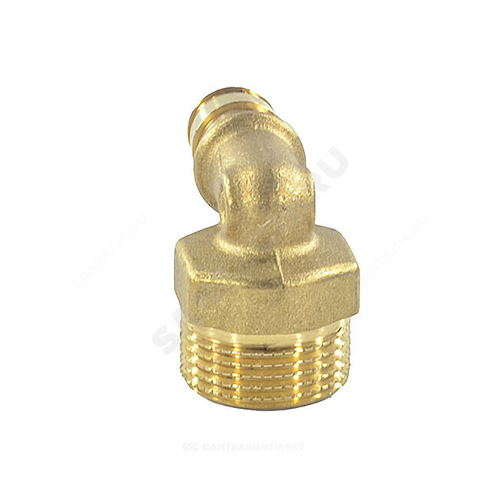 Угольник для PE-X труб радиальный латунь Дн 20х1/2" НР РОС