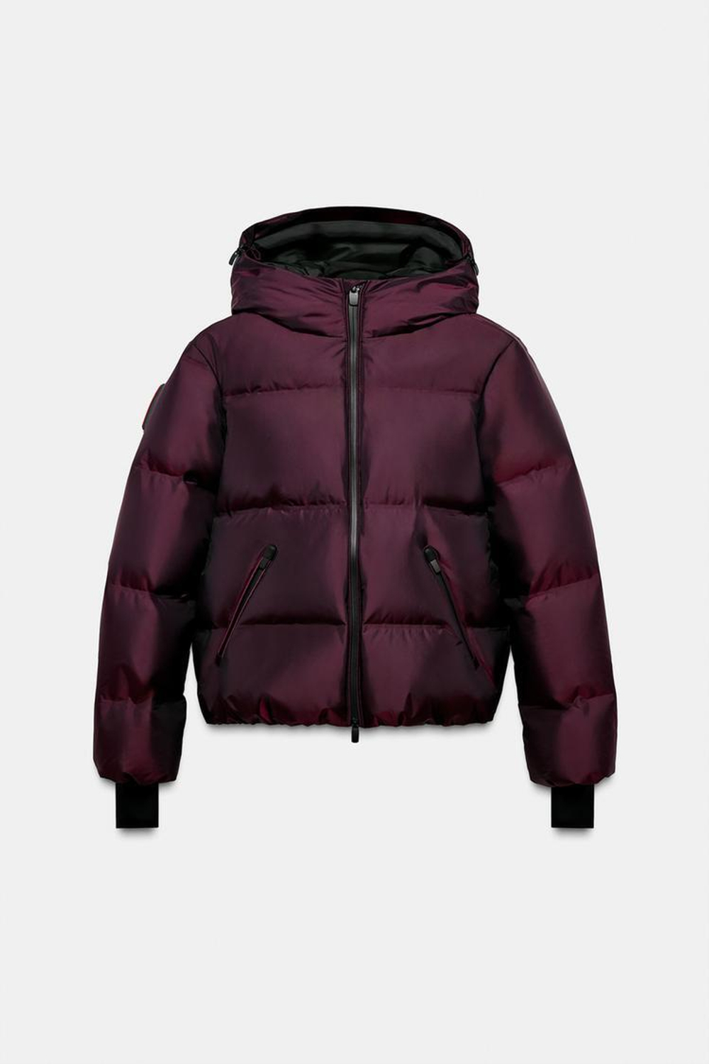 ZARA ВОДОНЕПРОНИЦАЕМАЯ КУРТКА С КАПЮШОНОМ, БОРДОВЫЙ