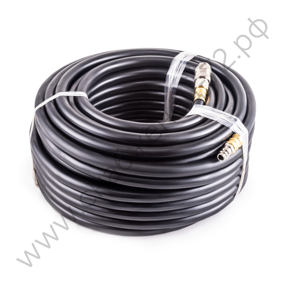 Резиновый маслостойкий воздушный шланг с фитингами Rapid, 20 бар, 15х9 мм, 20 м. AERO