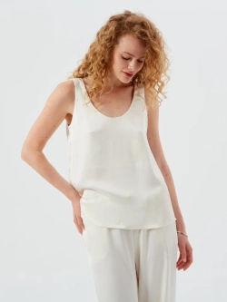 Топ из сатина молочный
