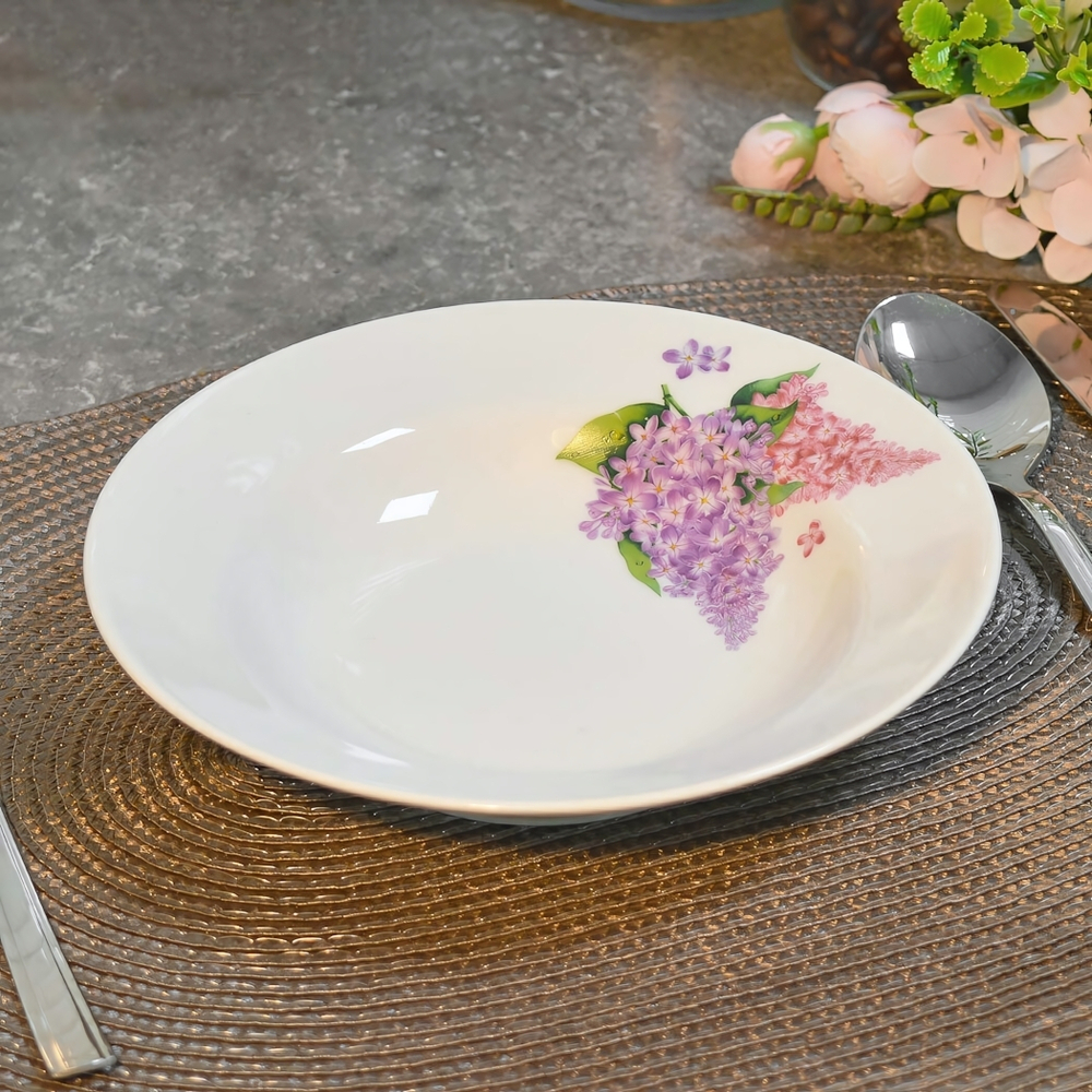 Тарелка 200мм глубокая форма Идиллия Сирень