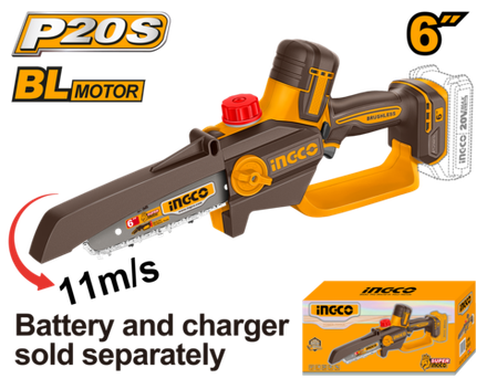 Аккумуляторная цепная мини пила INGCO CGSLI2066 INDUSTRIAL 20 В