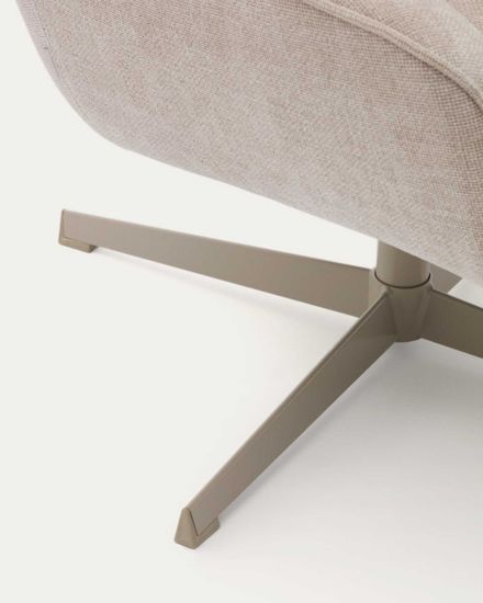 Teryl Кресло из шенилла бежевого цвета с серым металлом Испания 