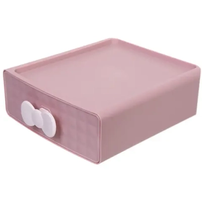 Мини - ящик для хранения мелочей «ЛЕНАР», цвет пудровый, 22,7*20,2*6,6см (пакет)
