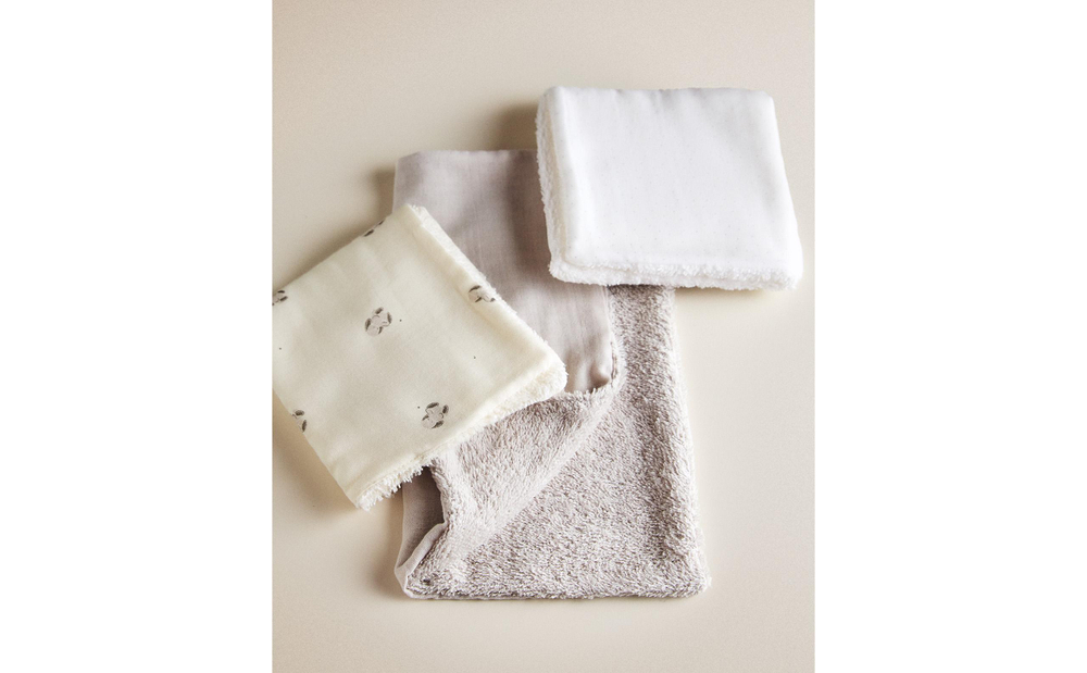 Zara Home Полотенце для лица и рук из хлопка, кремовый, 30x30 см