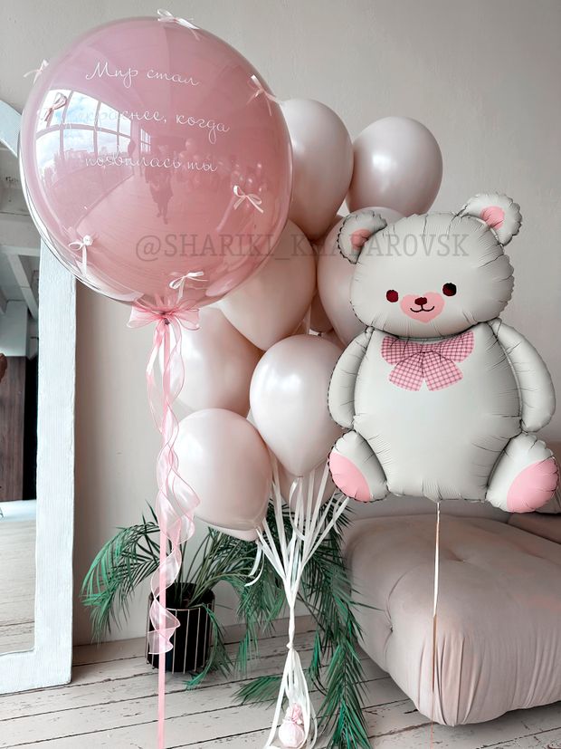 Воздушные шары на выписку для девочки №8092