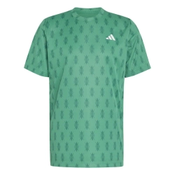 Мужская теннисная футболка Adidas Club Climacool Graphic - semi court green/collegiate green
