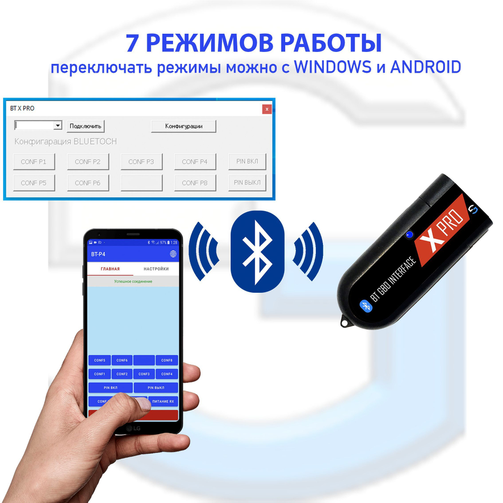Bluetooth для ГБО УНИВЕРСАЛЬНЫЙ BT X PRO (9 режимов)