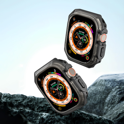 Чехол-бампер с тонированными вставками (Translucent Black) от Dux Ducis для часов Apple Watch Ultra 1, 2 и 3, 49MM, Tamo Series Case