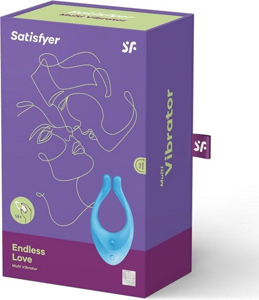 Голубой многофункциональный стимулятор для пар Satisfyer Endless Love (Цвет: голубой)