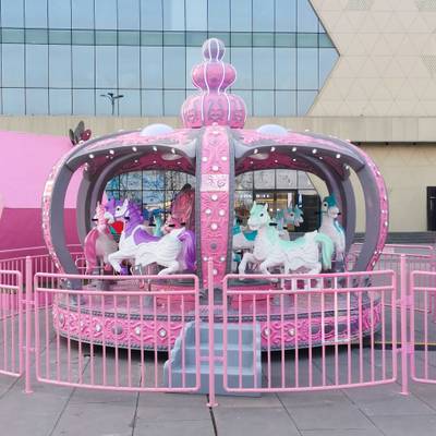 Электрическая карусель «Корона Принцессы» розовая, 12 мест