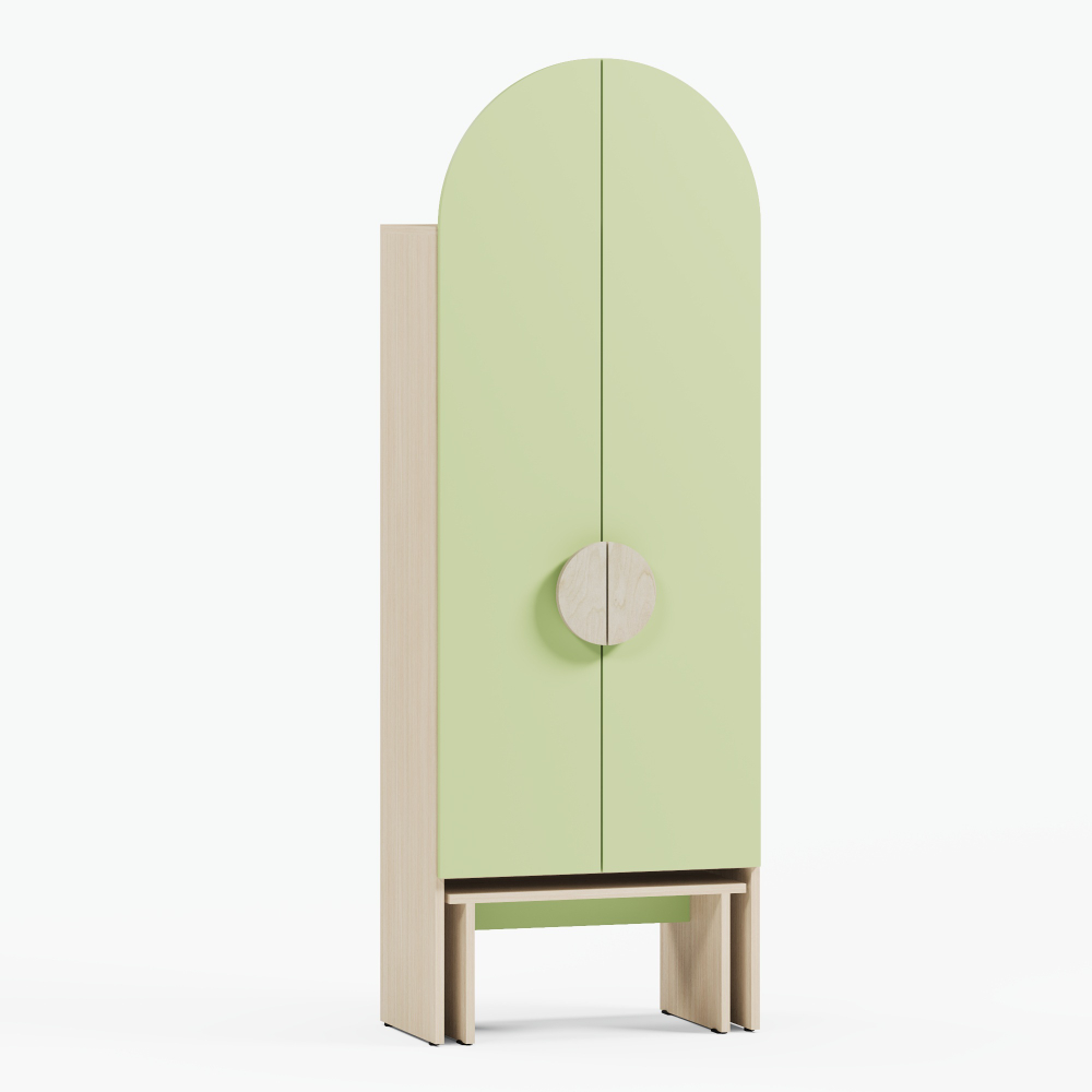 Детский шкаф Гарди 1 со скамьёй серия СКАНДИК