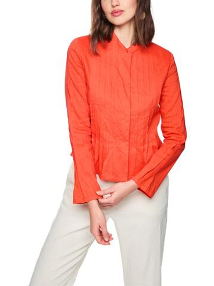 Marc Cain Жакет приталеный из смеси льна и вискозы