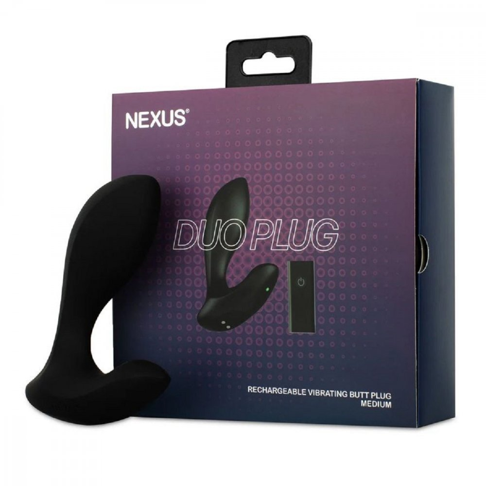 Анальная втулка с вибрацией Nexus Duo Plug черная 9 см
