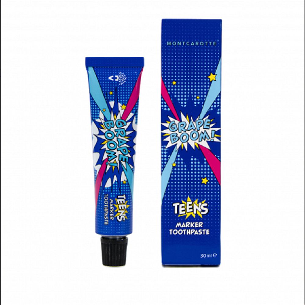 Montcarotte marker toothpaste grape boom smile therapy collection 30ml зубная паста маркер со вкусом виноградный взрыв 30мл