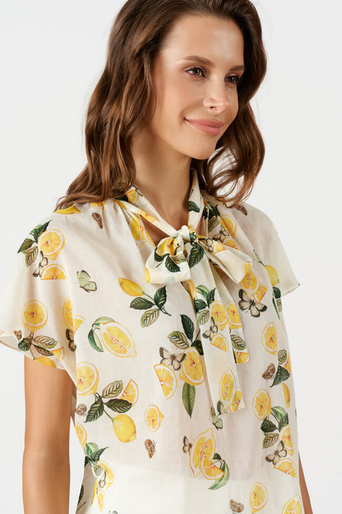 23217 Блузка женская (лимонный принт)