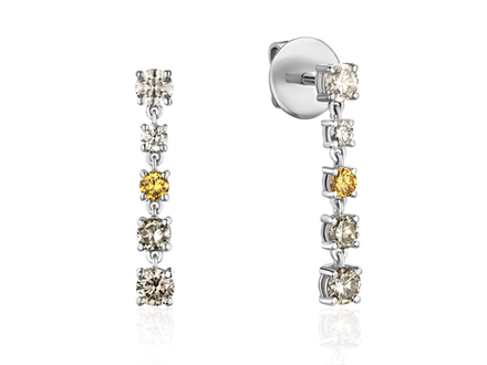 Серьги с природными цветными бриллиантами