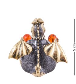 AM-3816 Колокольчик «Дракон Йог» (латунь, янтарь)