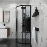 Душевое ограждение Niagara Eco NG-1003-14BLACK (80х80х190) четверть круга,раздвижное,черный,стекло мозаика,1 место