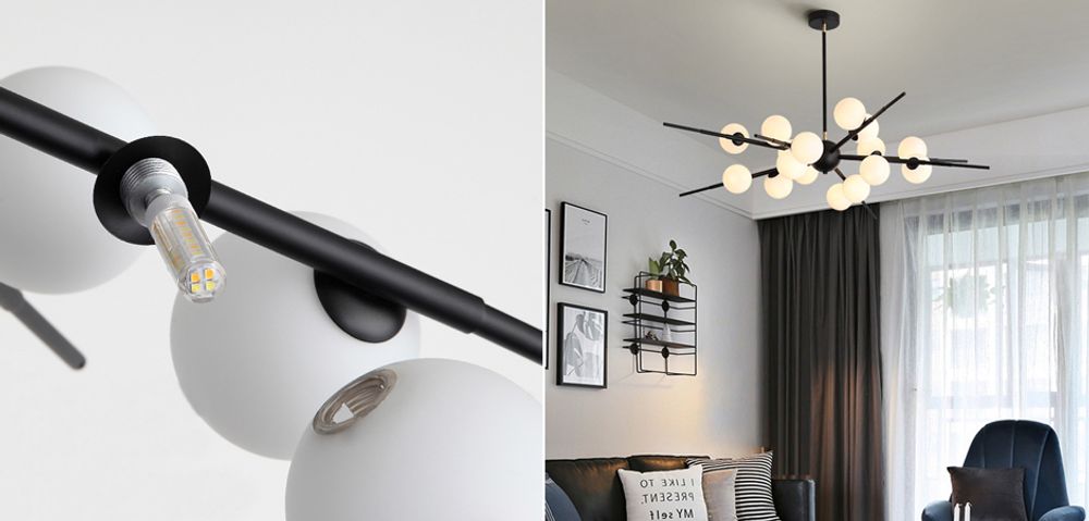 Люстра На Штанге Cherry Bomb 16 Balls Black By Imperiumloft