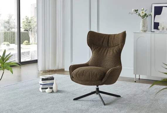 Крутящееся кресло Gamma, коричневое букле