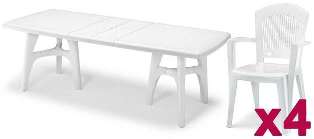 Комплект пластиковой мебели SCAB GIARDINO President Tris Super Elegant Monobloc, белый