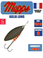 Блесна для рыбалки вращающаяся AGLIA LONG 2, Black