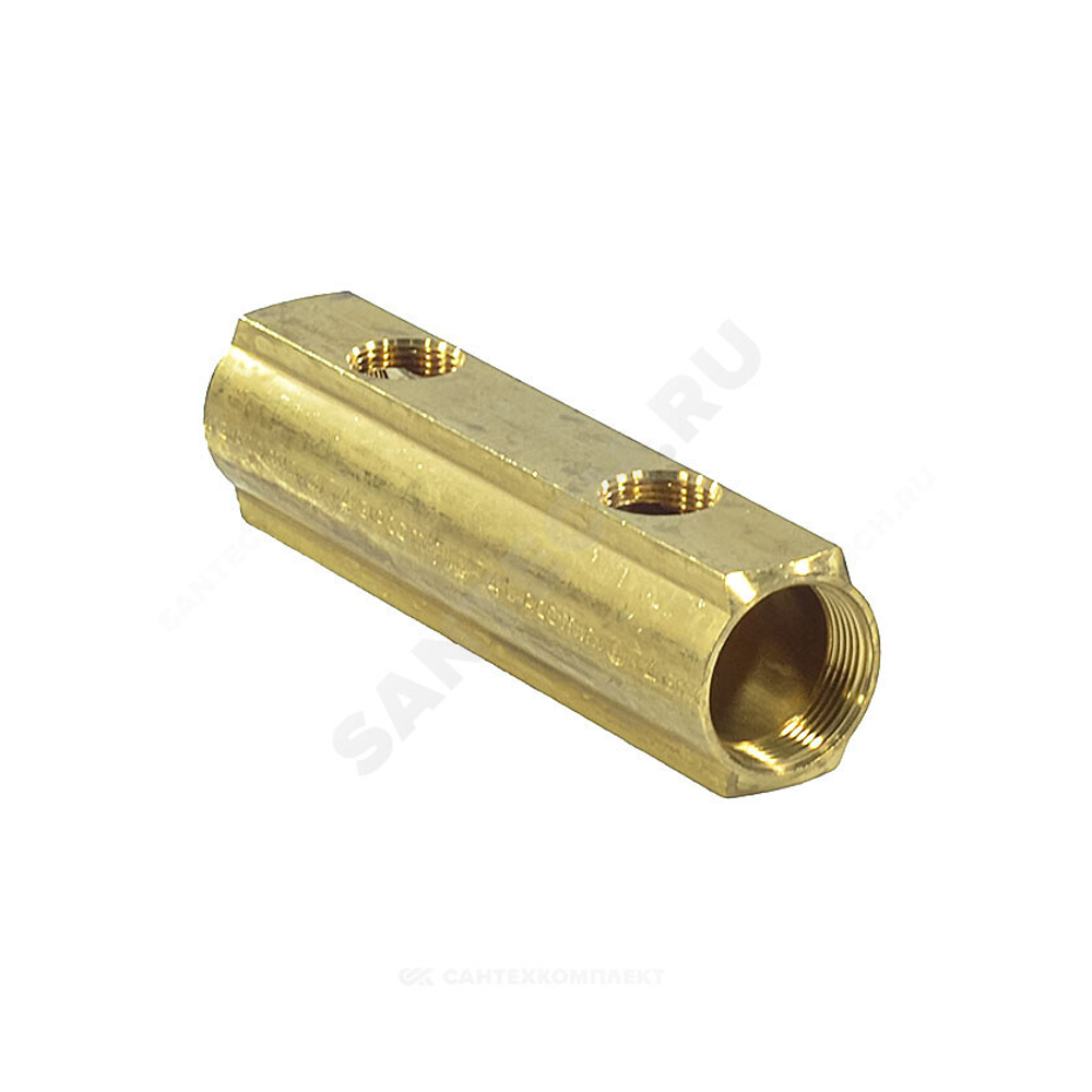 Коллектор латунь 1 1/4" ВР/ВР на 3 вых 3/4" ВР м/о 100мм R582A Giacomini R582AY003
