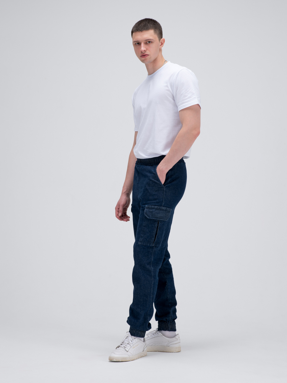 Джоггеры карго джинсовые. Деним