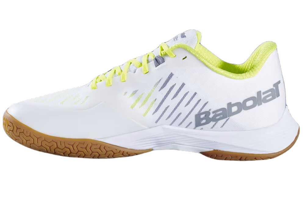 Мужские кроссовки для бадминтона/сквоша Babolat Shadow Tour 5 - white/lime