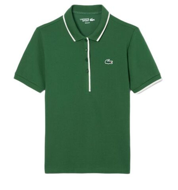 Женское теннисное поло Lacoste Regular Fit Tennis Heat Regulator - зеленый/белый