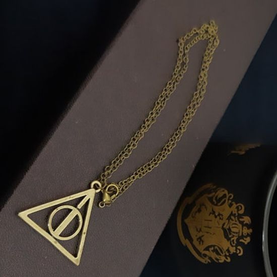 Кулон на цепочке Гарри Поттер, "Дары Смерти", золотистый
