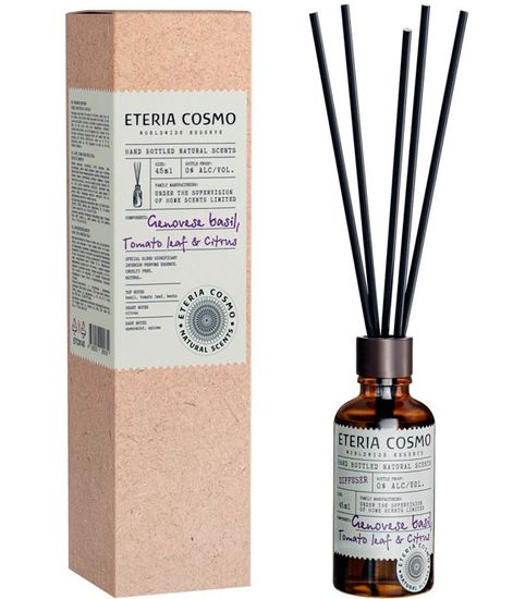 Базилик томатный лист и цитрус, диффузор c палочками, Eteria cosmo