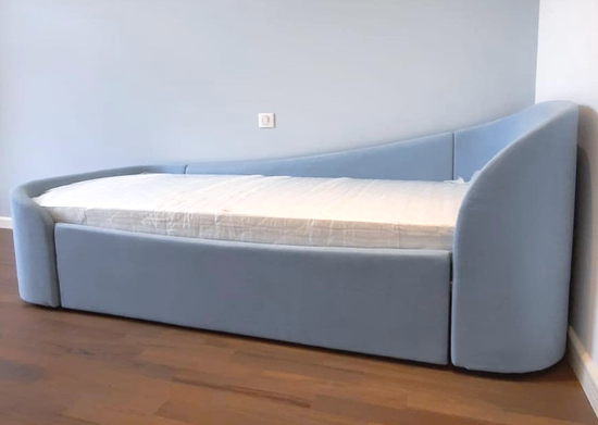 Диван-кровать KIDI Soft с низким изножьем 90*200 см R (голубой)