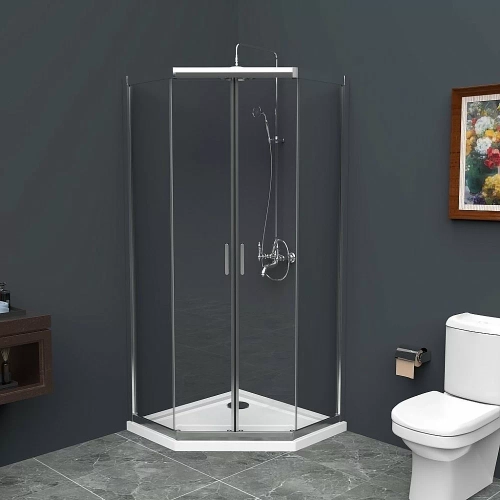 Душевой уголок BelBagno UNO 195-P-2 90x90 прозрачный/хром