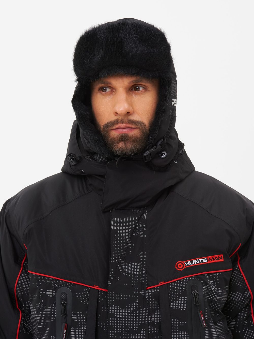 Шапка ушанка зимняя Reflect ткань Reflex Membrane цвет Чёрный иск. мех Норка