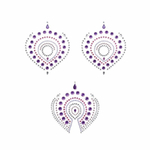 Фиолетово-розовые наклейки на грудь и зону бикини FLAMBOYANT (Цвет: фиолетовый с розовым)