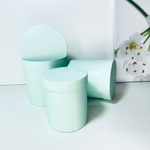 Коробки Цилиндр Однотонные. Набор 3 шт. Нежная мята