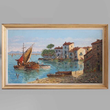 Винтаж: Картина «Старый порт в провансе»