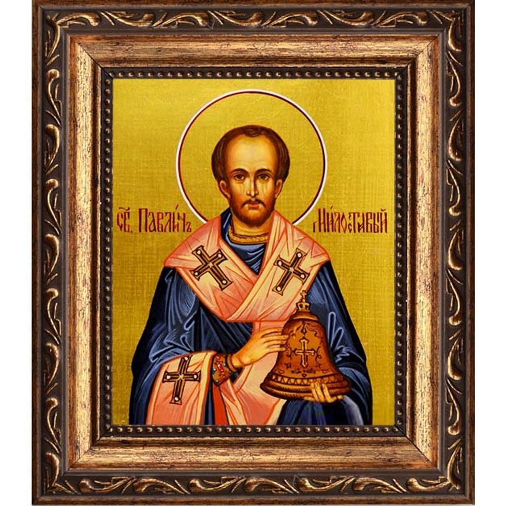 Павлин Милостивый, Ноланский, епископ, святитель. Икона на холсте.